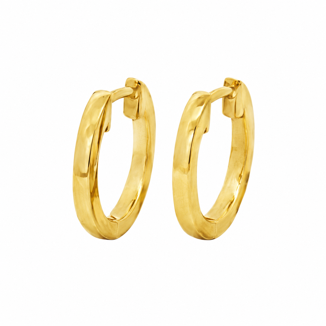 18K Yellow Gold Classic Polished Hoop Earrings