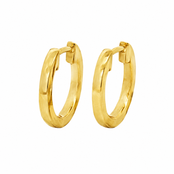 18K Yellow Gold Classic Polished Hoop Earrings