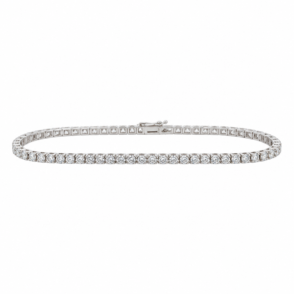 2.47 CTW Diamond 18K White Gold Tennis Bracelet
