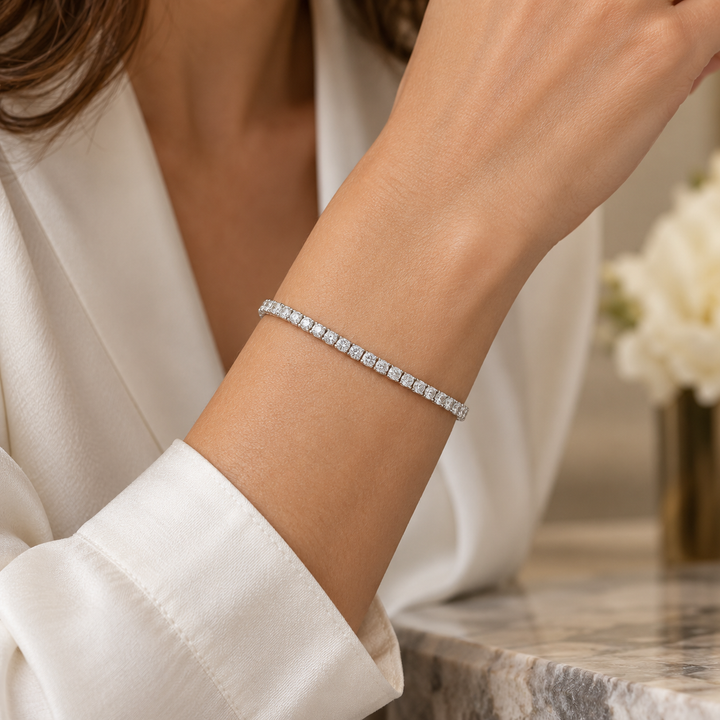 2.47 CTW Diamond 18K White Gold Tennis Bracelet