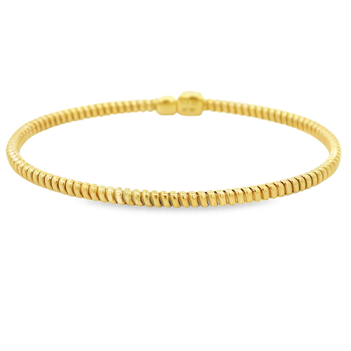 0.11 CTW Pavé Diamond 14K Yellow Gold Flexible Cuff Bracelet
