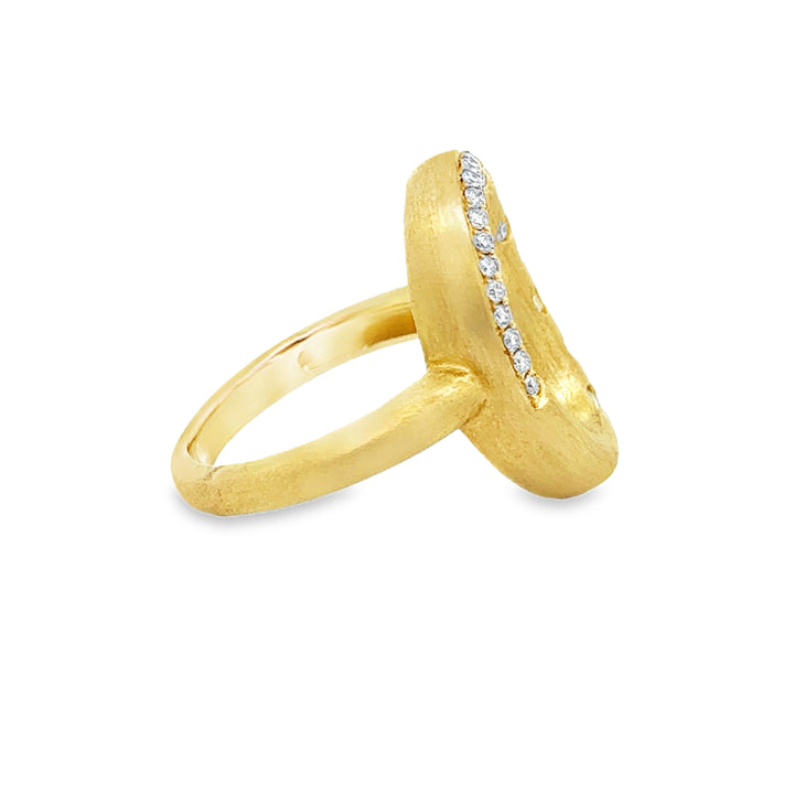 0.29 CTW Diamond 14K Yellow Gold Asymmetrical Open Oval Ring