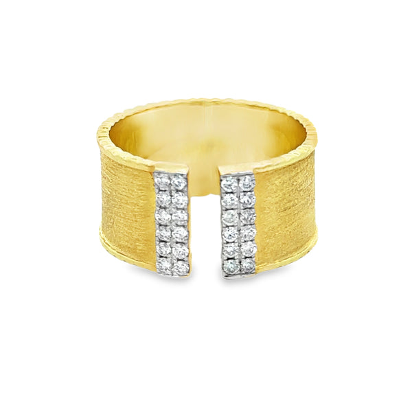 0.24 CTW Diamond 14K Yellow Gold Wide Open Band Ring