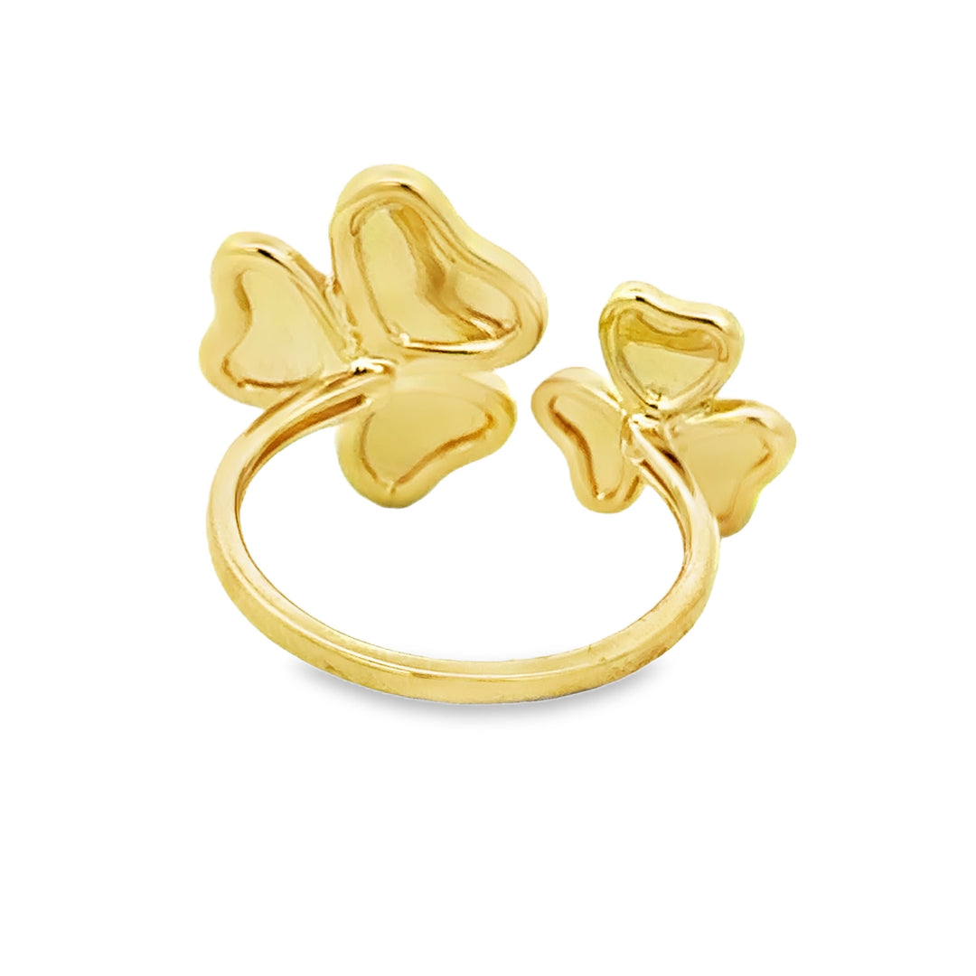 0.13 CTW Diamond 14K Yellow Gold Double Floral Ring