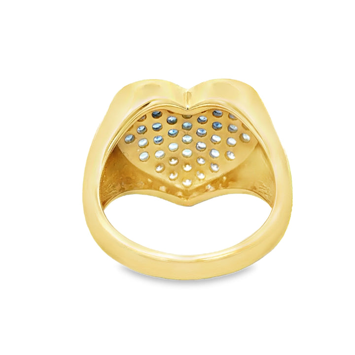 1.10 CTW Sapphire and 0.19 CTW Diamond 14K Yellow Gold Ombré Heart Ring