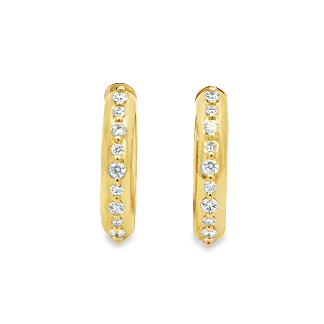 0.36 CTW Diamond 14K Yellow Gold Hoop Earrings