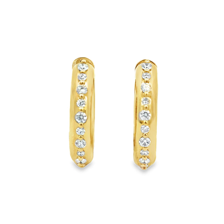 0.36 CTW Diamond 14K Yellow Gold Hoop Earrings