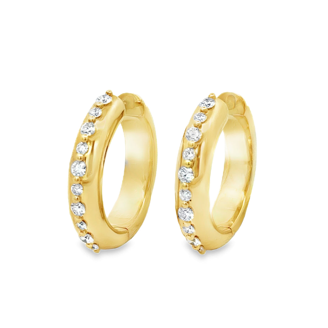 0.36 CTW Diamond 14K Yellow Gold Hoop Earrings