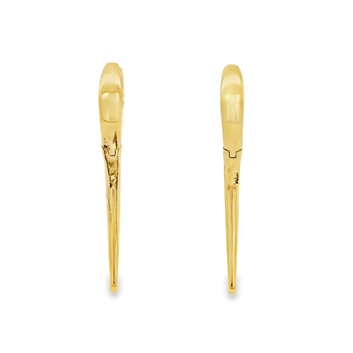 0.97 CTW Emerald and 0.07 CTW Diamond 14K Yellow Gold Tapered Drop Hoop Earrings