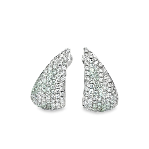 1.64 CTW Diamond Pavé 14K White Gold Curved Drop Earrings