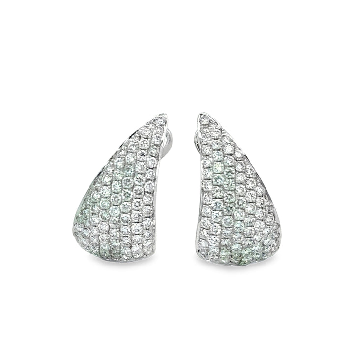 1.64 CTW Diamond Pavé 14K White Gold Curved Drop Earrings