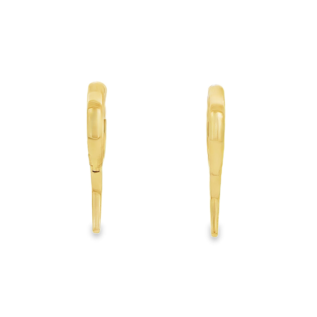 0.55 CTW Diamond 14K Yellow Gold Tapered Drop Hoop Earrings