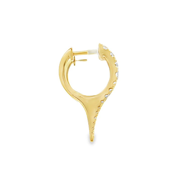 0.55 CTW Diamond 14K Yellow Gold Tapered Drop Hoop Earrings