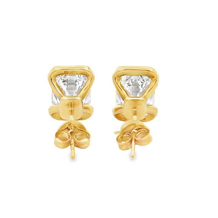 4.80 CTW Lab Grown Emerald Cut Diamond 14K Yellow Gold Stud Earrings