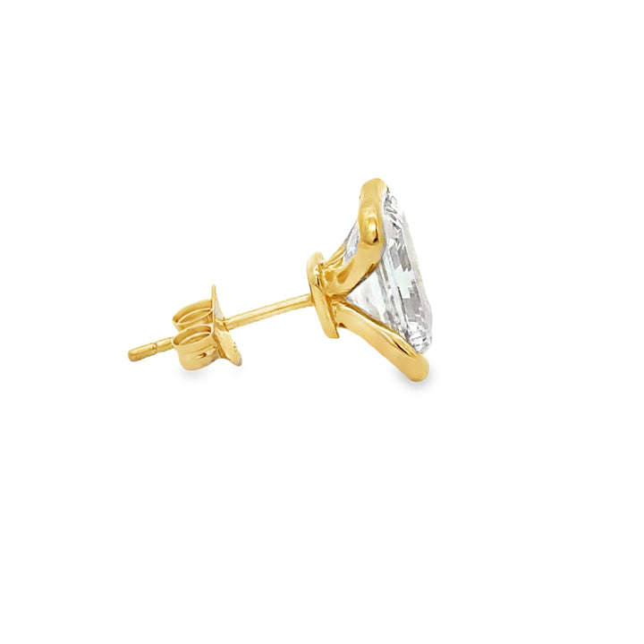 4.80 CTW Lab Grown Emerald Cut Diamond 14K Yellow Gold Stud Earrings