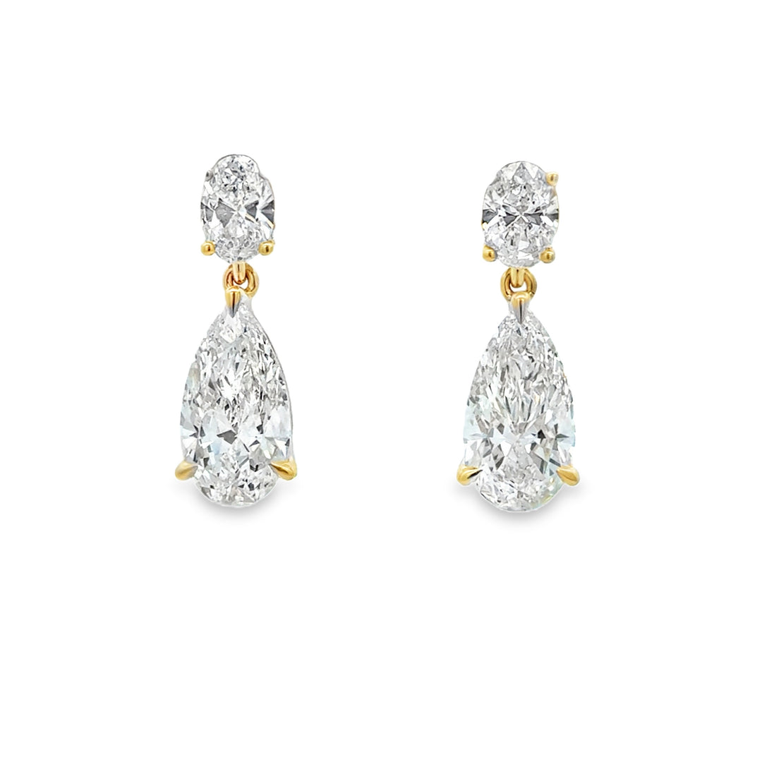 5.19 CTW Lab Grown Diamond 14K Yellow Gold Pear Shape Drop Earrings