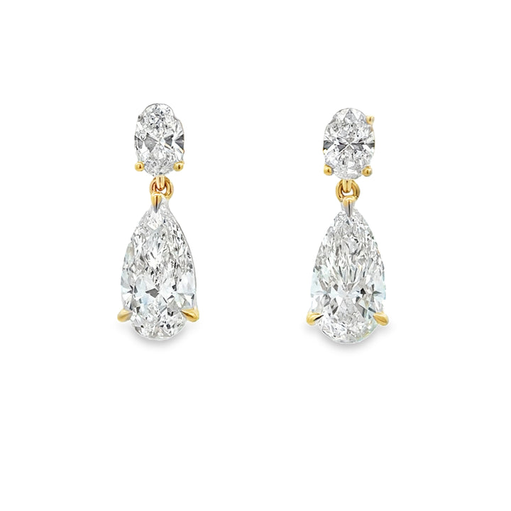 5.19 CTW Lab Grown Diamond 14K Yellow Gold Pear Shape Drop Earrings