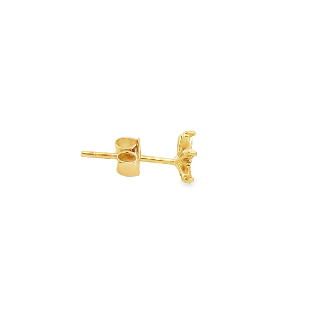 0.20 CTW Diamond Baguette Starburst Stud Earrings in 14K Yellow Gold