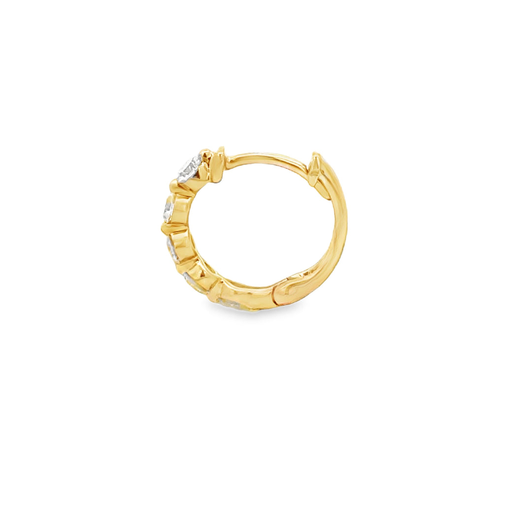 0.52 CTW Diamond Huggie Hoop Earrings in 14K Yellow Gold