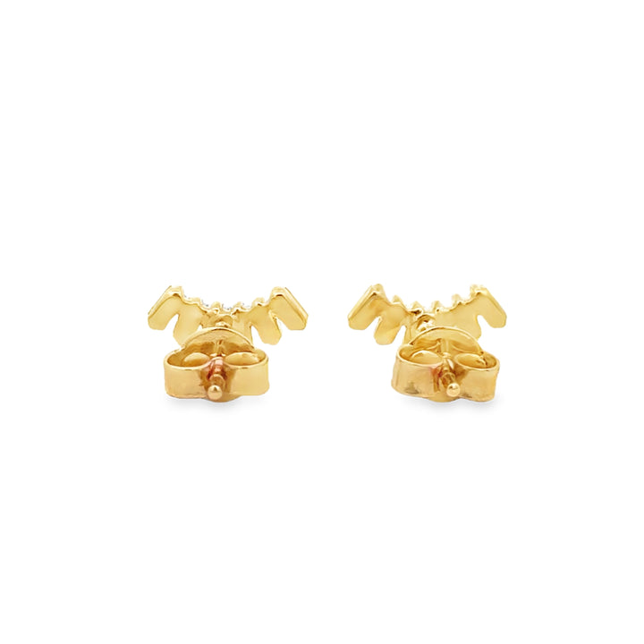 0.20 CTW Baguette Diamond 14K Yellow Gold Fan Stud Earrings