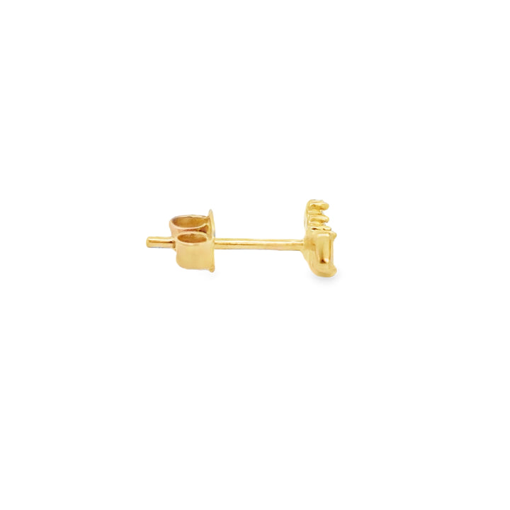 0.20 CTW Baguette Diamond 14K Yellow Gold Fan Stud Earrings