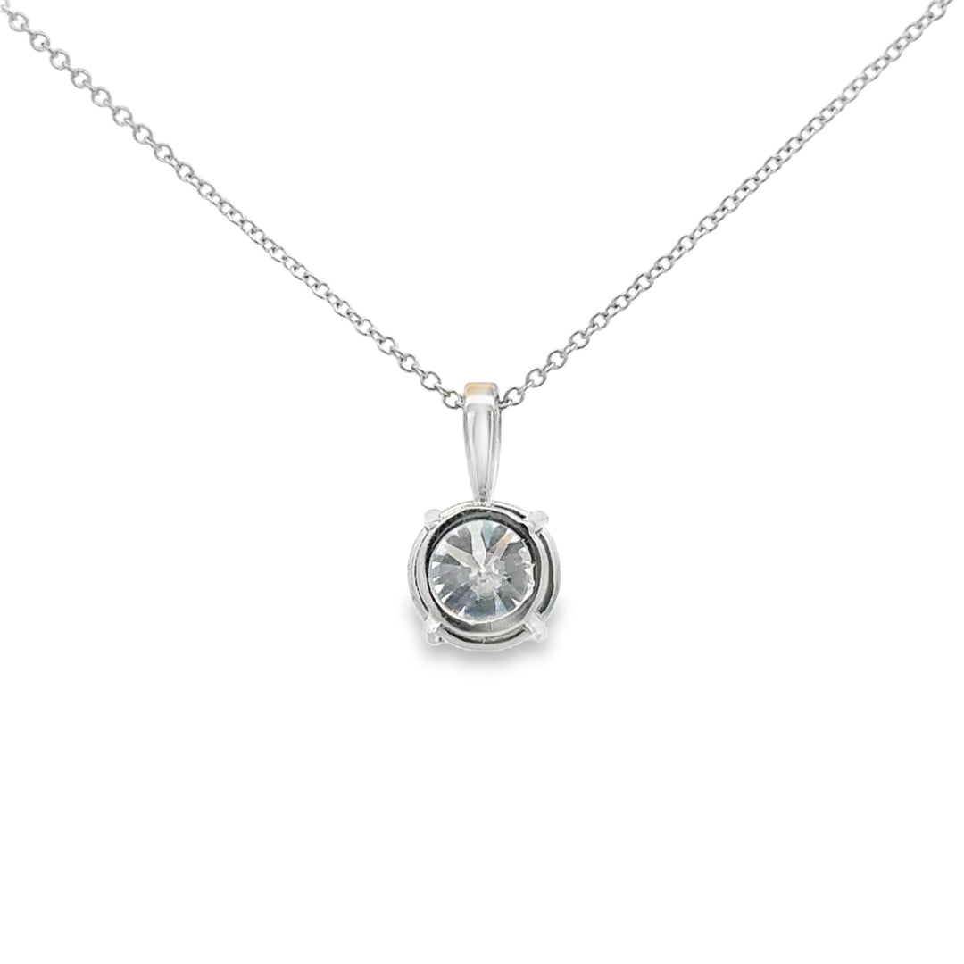 2.20 CT Lab Grown Round Diamond 14K White Gold Solitaire Pendant Necklace