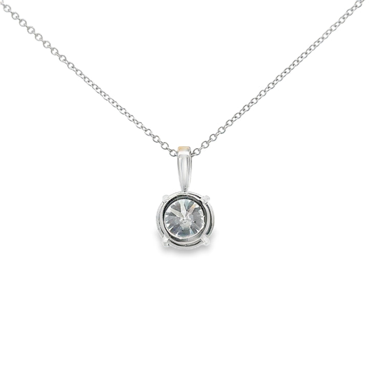 2.20 CT Lab Grown Round Diamond 14K White Gold Solitaire Pendant Necklace