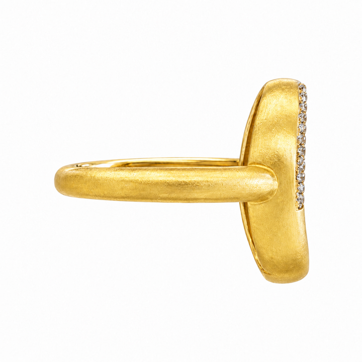 0.29 CTW Diamond 14K Yellow Gold Asymmetrical Open Oval Ring