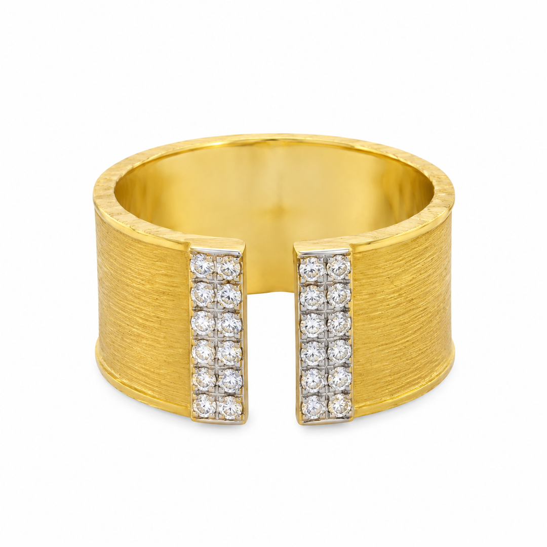 0.24 CTW Diamond 14K Yellow Gold Wide Open Band Ring
