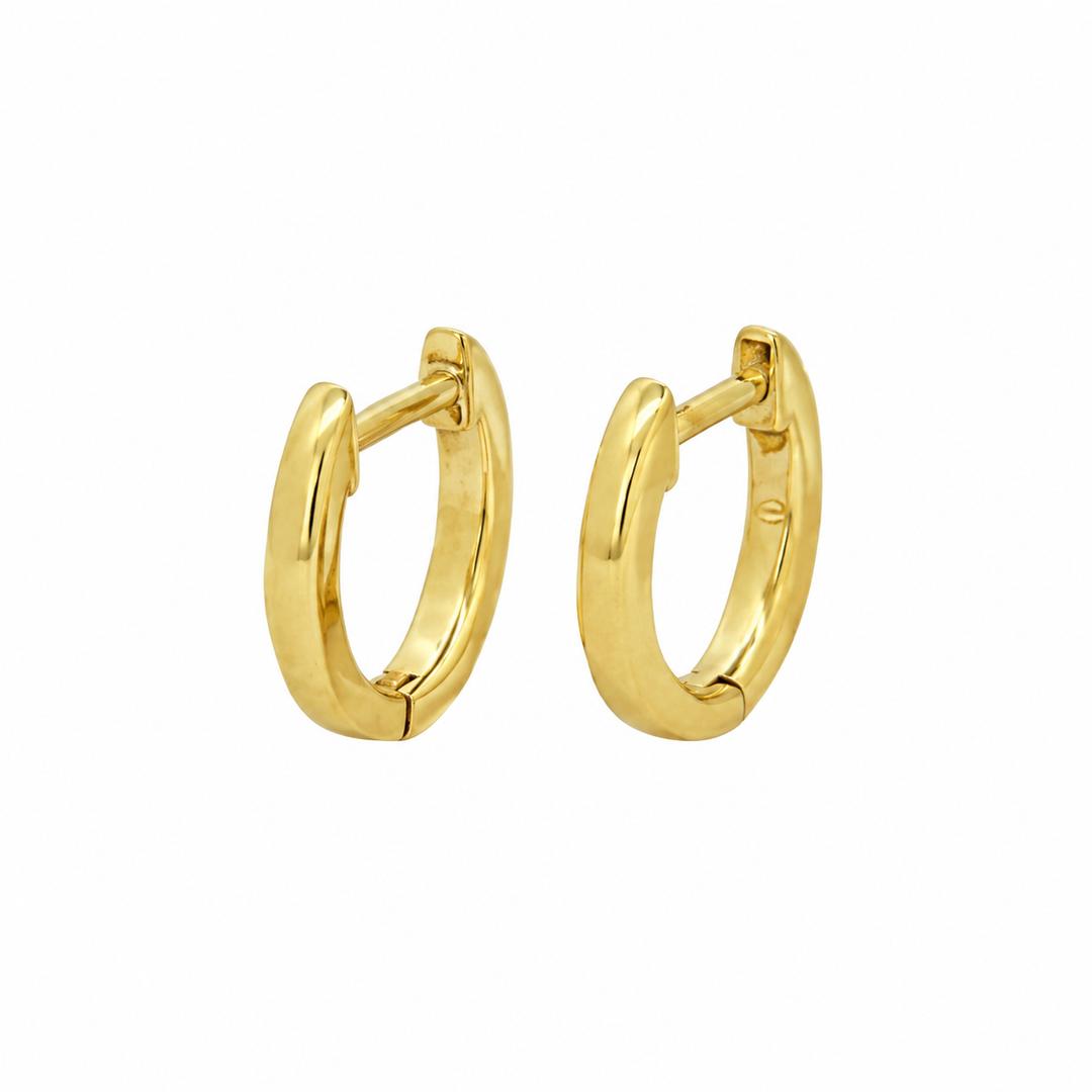 18K Yellow Gold 10mm Mini Huggie Hoop Earrings