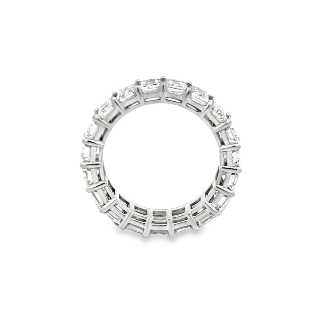 6.00 CTW Emerald Cut Diamond Eternity Band in 18K White Gold