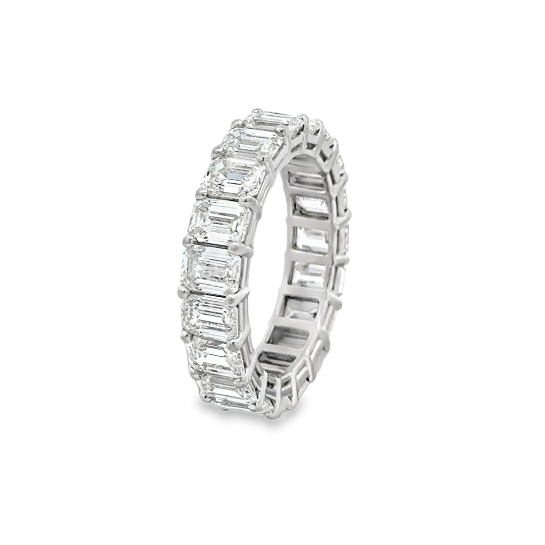 6.00 CTW Emerald Cut Diamond Eternity Band in 18K White Gold