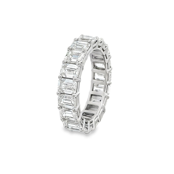 6.00 CTW Emerald Cut Diamond Eternity Band in 18K White Gold