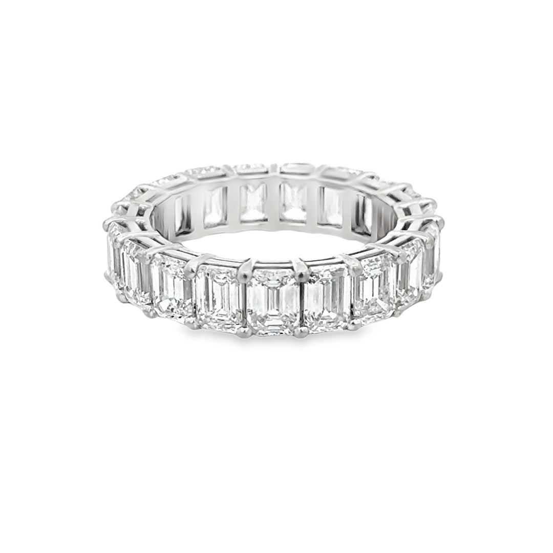 6.00 CTW Emerald Cut Diamond Eternity Band in 18K White Gold