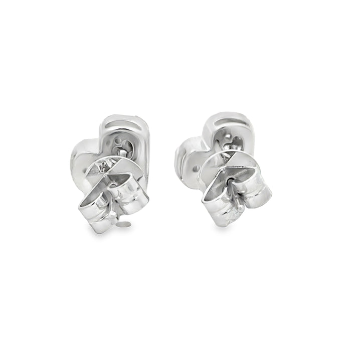 1.22 CTW Diamond Heart Stud Earrings in 18K White Gold