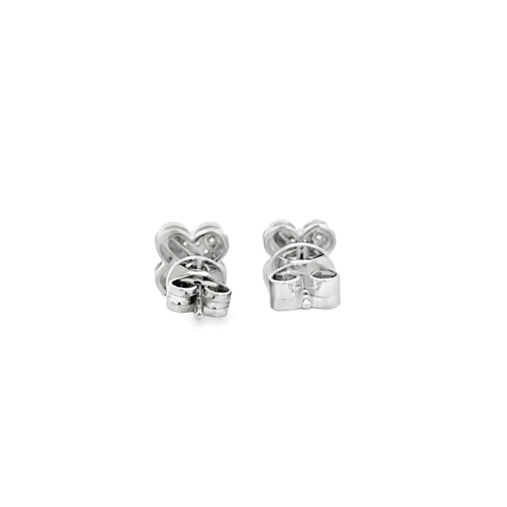 0.088 CTW Diamond Four-Petal Clover Stud Earrings in 18K White Gold