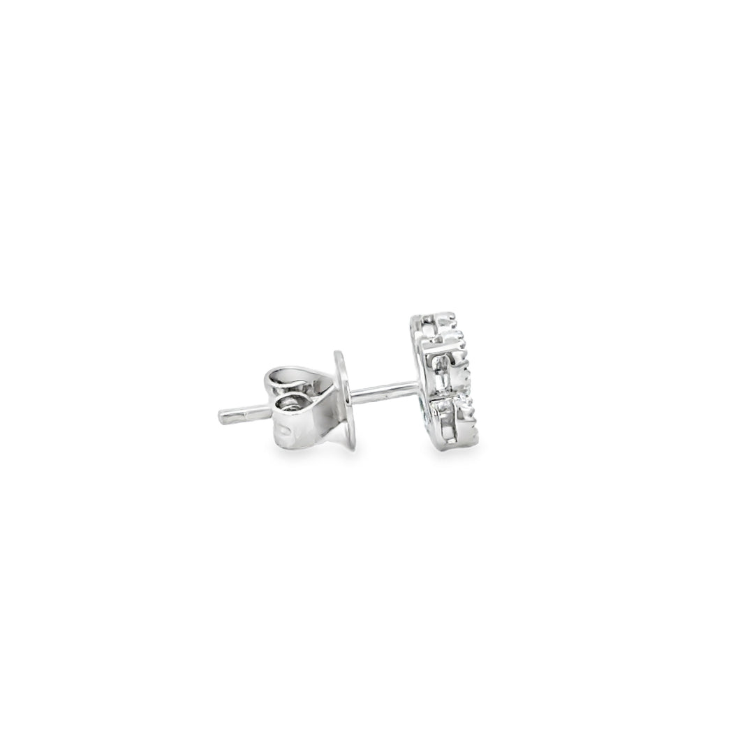 0.088 CTW Diamond Four-Petal Clover Stud Earrings in 18K White Gold