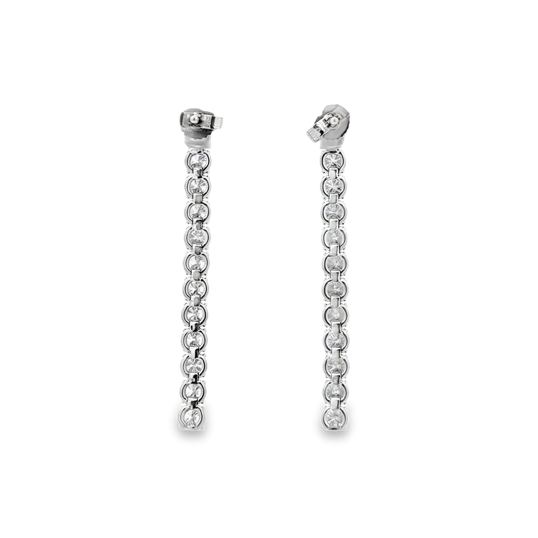 2.63 CTW Diamond Linear Drop Earrings in 18K White Gold