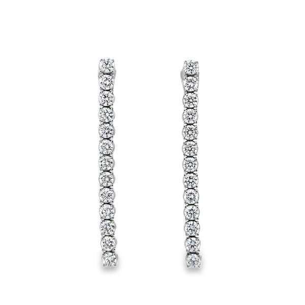 2.63 CTW Diamond Linear Drop Earrings in 18K White Gold