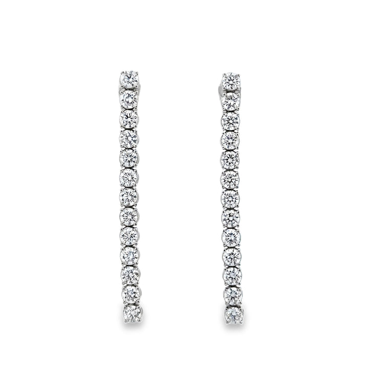 2.63 CTW Diamond Linear Drop Earrings in 18K White Gold