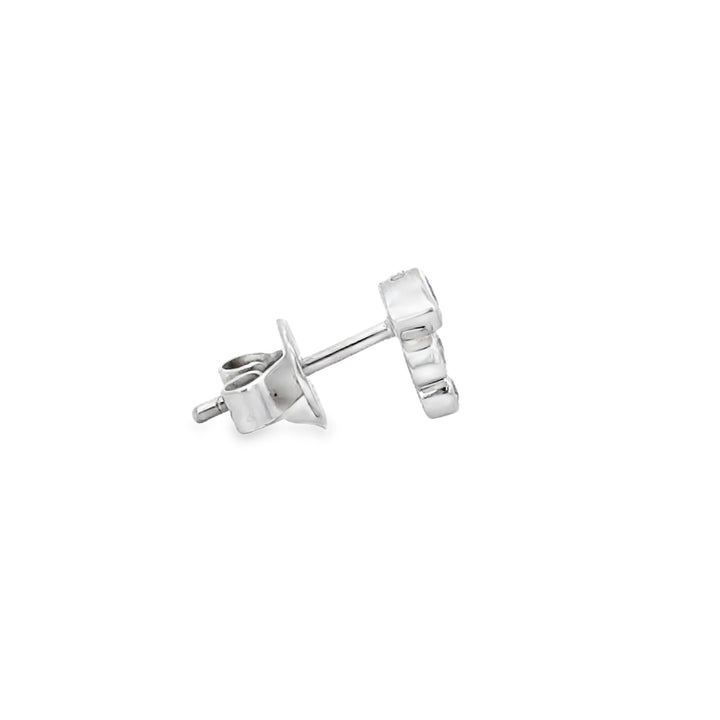 0.23 CTW Marquise Emerald and 0.082 CTW Diamond Stud Earrings in 18K White Gold