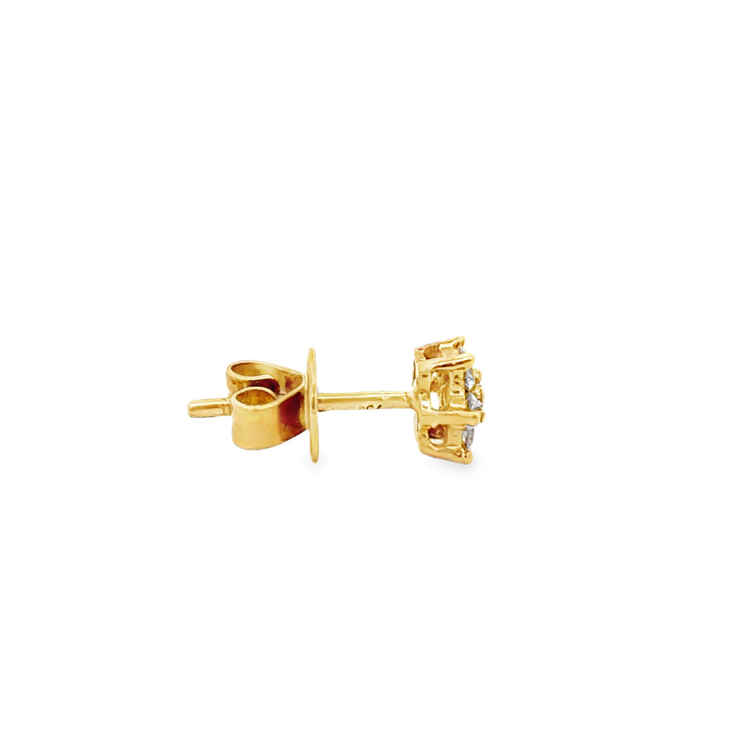 0.30 CTW Diamond Floral Cluster Stud Earrings in 18K Yellow Gold
