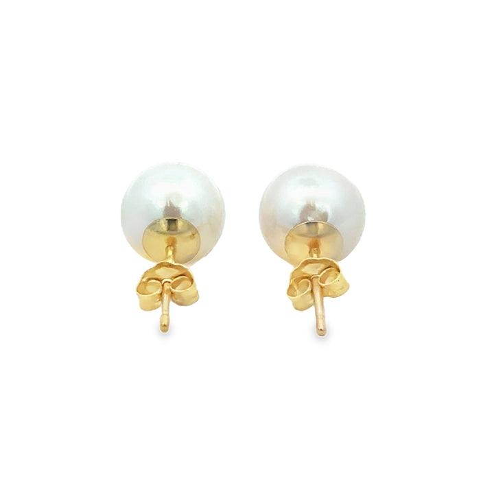 8MM Freshwater Pearl 14K Yellow Gold Stud Earrings