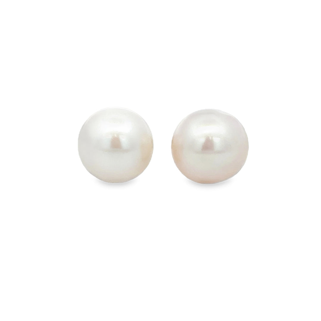 8MM Freshwater Pearl 14K Yellow Gold Stud Earrings