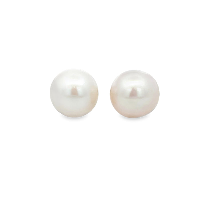 8MM Freshwater Pearl 14K Yellow Gold Stud Earrings