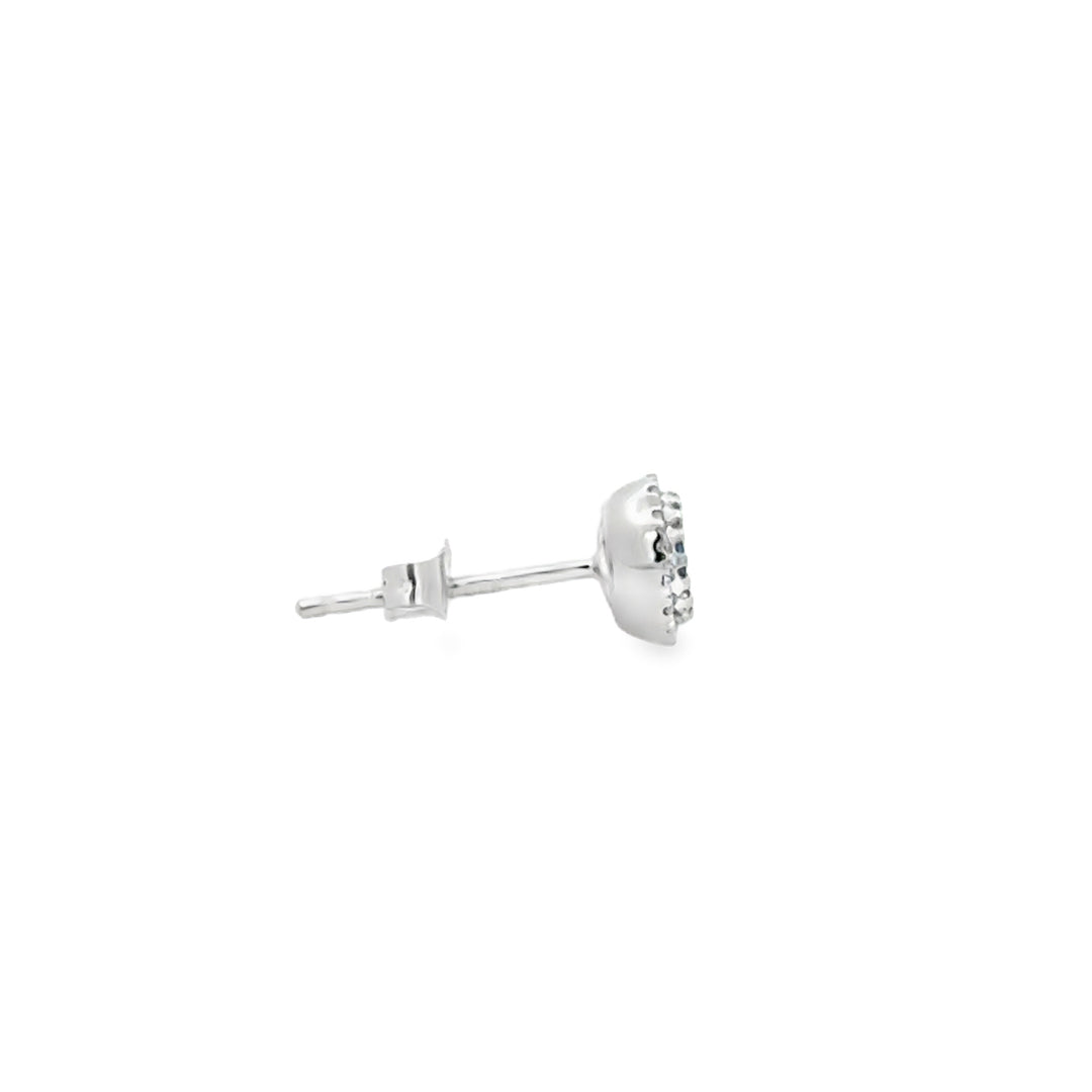 0.58 CTW Tanzanite 0.10 CTW Diamond 14K White Gold Halo Stud Earrings