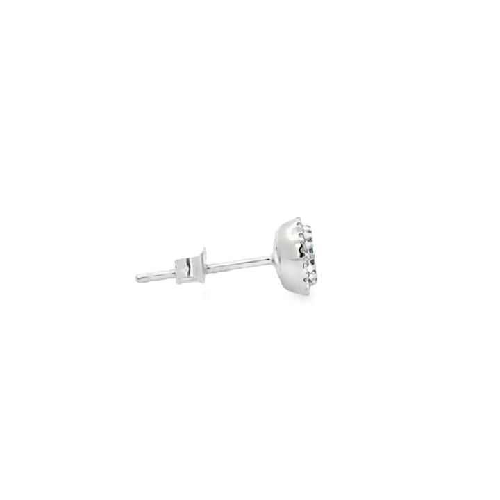 0.58 CTW Tanzanite 0.10 CTW Diamond 14K White Gold Halo Stud Earrings