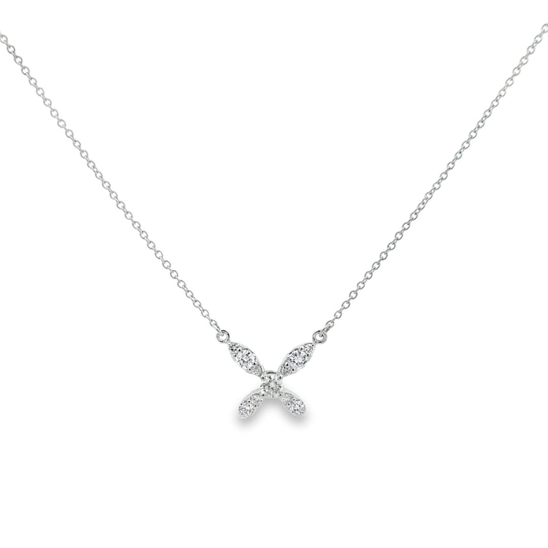 0.45 CTW Diamond 14K White Gold Butterfly Pendant Necklace