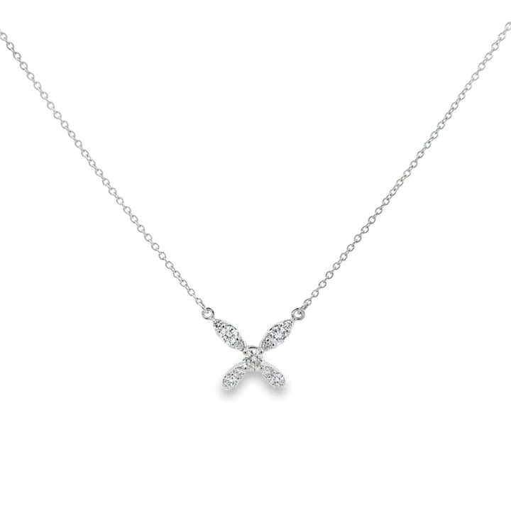 0.45 CTW Diamond 14K White Gold Butterfly Pendant Necklace
