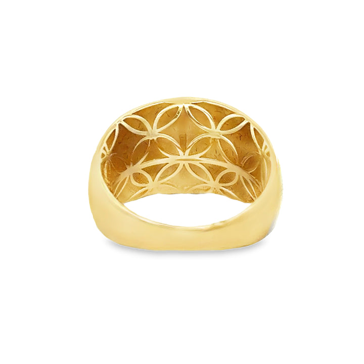 14K Yellow Gold 12.5MM Wide Polished Dome Ring